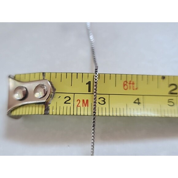 925 Sterling Silver Box Chain Necklace Vintage Italy - Picture 9 of 10